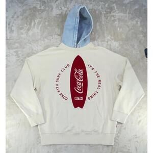 KITH x Coca-Cola Coke Surfboard Williams II Hoodie ‘Turtledove’ Large NWOT